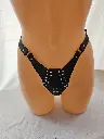 Real leather and rivet  thong